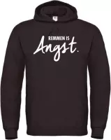 Wintersport hoodie zwart XXL - Remmen is Angst - wit - soBAD. | Foute apres ski outfit | kleding | verkleedkleren | wintersporttruien | wintersport dames en heren
