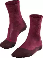 FALKE TK2 Explore Wool Wandelsokken dikke versterkte thermische sokken zonder patroon met medium padding lang en warm voor wandelen Merinowol Rood Dames Sportsokken - Maat 35-36