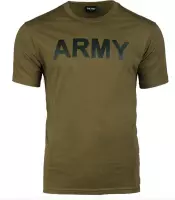 Sport T-shirt Groen met Zwart tekst ARMY  – size L