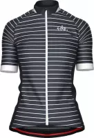 BLACK HORIZON' fietsshirt met zwart/witte strepen voor dames - L