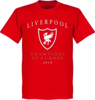 Liverpool Champions of Europe 2019 Logo T-Shirt - Rood - XXL