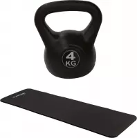 Tunturi - Fitness Set - Fitnessmat 180 x 60 x 1,5 cm - Kettlebell 4 kg