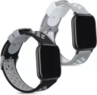kwmobile 2x armband voor Huami Amazfit GTS / GTS 2 / GTS 2e / GTS 3 - Bandjes voor fitnesstracker in zwart / grijs / zwart / wit