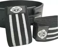 Krachttrainingsriem - large - knee wraps - lifting belt - krachttraining - knie ondersteuning