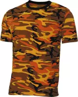 MFH - US T-shirt  -  "Streetstyle"  -  Oranje camo  -  145 g/m²  - MAAT S