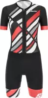 Santini Snelpak Dames Koraal Zwart - Raggio Redux Short Sleeve Aero Trisuit - Img Long Distance P - XS