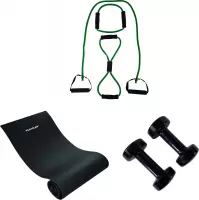 Tunturi - Fitnessmat - Tubbingset - Resistance Band - Groen - Gewichten - 2 x 5 kg