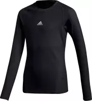 Adidas Alphaskin Shirt Lange Mouw Kinderen - Zwart | Maat: 116
