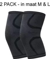 Kniebandage Knie Brace MET Unieke Anti Slip Strip MAAT M - Kniebrace Bescherming Ortho Compressie - Elastisch Massage - Hardlopen Fitnessen Wielrennen - Licht tot Middelzware Kniek