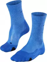 FALKE TK2 Explore Wool Wandelsokken dikke versterkte thermische sokken zonder patroon met medium padding lang en warm voor wandelen Merinowol Blauw Dames Sportsokken - Maat 41-42