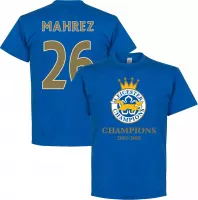 Leicester City Mahrez Champions 2016 T-Shirt - Blauw - L