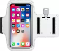 Apple iPhone 6 Plus / 6S Plus Sportarmband, Wit, Spatwatervrij, Ultra Lichtgewicht, Top Kwaliteit, Neopreen, Comfortabele Rekband, Klittenband, Reflecterend, Verstelbaar, Ideale Pa