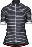 BLACK HORIZON' fietsshirt met zwart/witte strepen voor dames - XL
