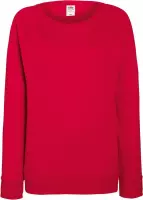 Fruit OF The Loom Dames Getailleerd lichtgewicht raglan sweatshirt (240 GSM) (Rood)
