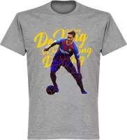 Frenkie de Jong Barcelona Script T-Shirt - Grijs - XXL