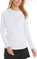 Coolibar - UV Zwemshirt voor dames - Longsleeve - Hightide - Wit - maat XXL