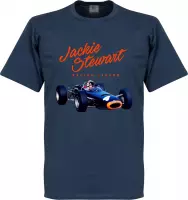 Jackie Stewart Monaco T-Shirt - Navy Blauw - XL