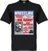 Big Daddy vs Giant Haystack Wrestling Poster T-shirt - Zwart - 5XL