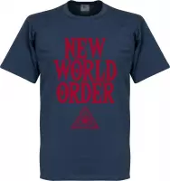 New World Order T-Shirt - Jeans Blauw - XXL