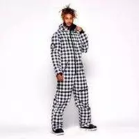 Oneskee original Pro suit Black Plaid - M - Skipak mannen - waterkolom 10,000 - Snowboardpak -  Onesie - Ski overall - Snowsuit - sneeuwscooter pak -  Wintersportpak - Waterdicht skipak - Fre