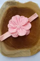 Haarband Baby - Bloem - Licht Roze - Zalm Roze- Elastiek