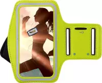 iPhone 12 Pro Hoesje - Sportband Hoesje - Sport Armband Case Hardloopband Geel