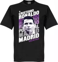 Ronaldo Real Madrid Portrait T-Shirt - Zwart - S