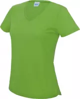 sportshirt LimeGreen  dames Maat S met bedrukking van eigen tekst