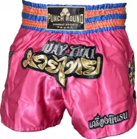 Punch Round™ Thaiboks Broekje Flower Pink MT11 XXL = Jeans Maat 38