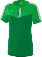 Erima Squad T-Shirt Dames Fern Green-Smaragd-Zilver Grijs Maat 34