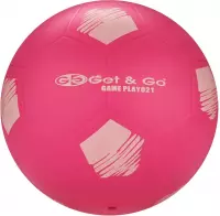 Get & Go Voetbal PVC - 21 cm - Fluorroze/Wit/Antraciet - 21