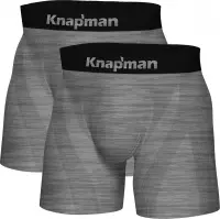 Knapman Ultimate Comfort Boxershorts Twopack | Grijs Melange | Maat L