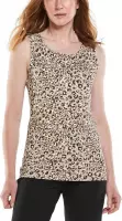 Coolibar - UV Tank Top voor dames - Morada Everyday - Donker Taupe Cheetah - maat L