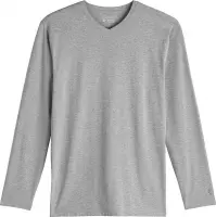 Coolibar - UV Shirt voor heren - V-Hals Longsleeve - Morada - Grijs - maat XL