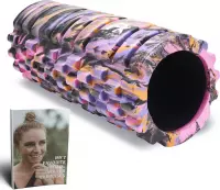 FFEXS Foam Roller Grid Massage Roller met Digitaal Trainingsboek - Perfect voor Trigger Point Massage van Rug Benen Billen Fysiotherapie Pijn Stilling - Ideaal voor Hardlopen Fiets