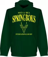 Zuid Afrika Spingboks Rugby Hooded Sweater - Donkergroen - XL