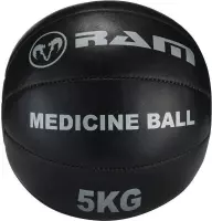 Medicine bal - Crossfit ball - Medicijnbal - Zwart Leer - 5 kg