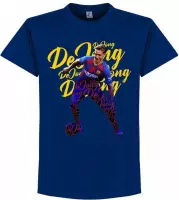 Frenkie De Jong Barcelona Script T-Shirt - Blauw - S