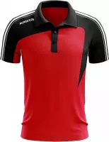 Masita | Polo Shirt Dames & Heren - Korte Mouw - Tennis Polo - Sportpolo - Mesh inzetten Optimale Vochtregulatie - Lichtgewicht - Forza Lijn - RED/BLACK - XS