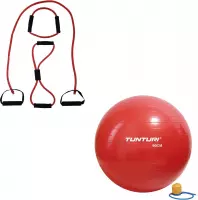 Tunturi - Fitness Set - Tubing Set Rood - Gymball Rood 90 cm