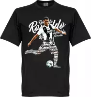 Ronaldo Juve Script T-Shirt - Zwart  - L
