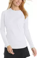 Coolibar - UV Zwemshirt voor dames - Longsleeve - Hightide - Wit - maat M