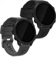 kwmobile 2x armband voor Garmin Forerunner 55 - Bandjes voor fitnesstracker in zwart / grijs