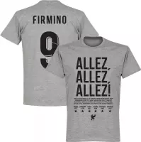 Liverpool Allez Allez Allez Firmino 9 T-Shirt - Grijs - XL