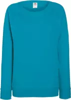 Fruit OF The Loom Dames Getailleerd lichtgewicht raglan sweatshirt (240 GSM) (Azure Blauw)