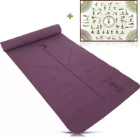 By Lara TPE Yoga Mat - Milieuvriendelijke Yoga Mat - Eco Yoga Mat - Yoga mat met Anti Slip - Fitness Mat - Paars - Inclusief Yoga Poster