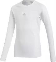 Adidas Alphaskin Shirt Lange Mouw Kinderen - Wit | Maat: 140