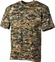 MFH - US T-Shirt  -  korte mouw  -  Woodland digital  -  170 g/m² - MAAT L