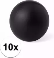 10 zwarte anti stressballetjes 6 cm - stressbal