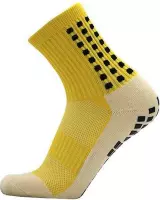 Gripsokken voetbal geel - sportsokken - grip - one size - anti blaren - compressie - prestatieverhogend - tennis - hardlopen - handbal - sporten - fitness